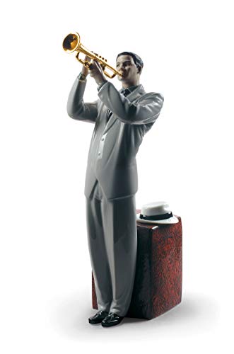 Lladró Sculture Trombettista Jazz figurina porcellana oro
