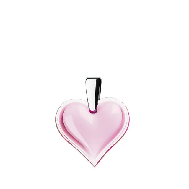 René Lalique Amoureuse Pendente cuore argento rosa