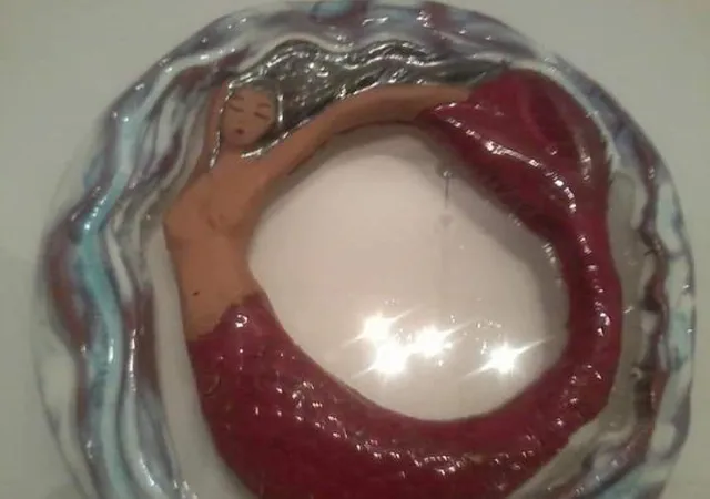 Raffaela Russo Sculture 05 sirena ceramica dipinta a mano