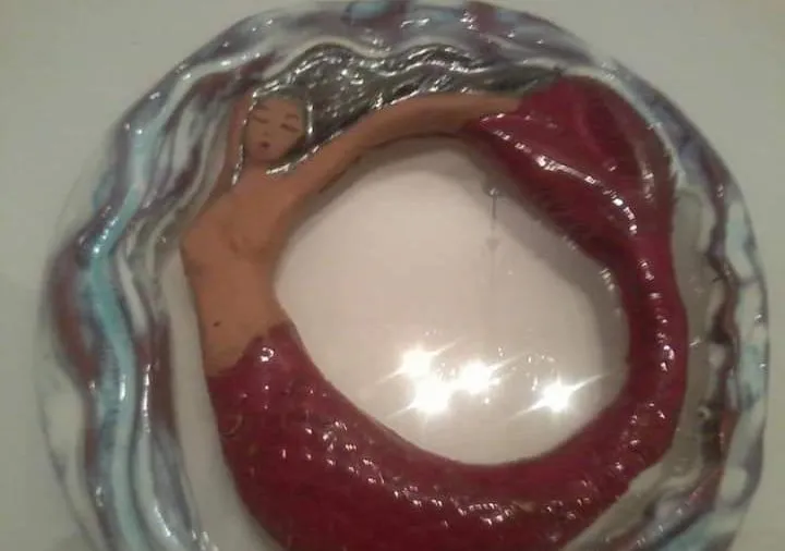 Raffaela Russo Sculture 05 sirena ceramica dipinta a mano