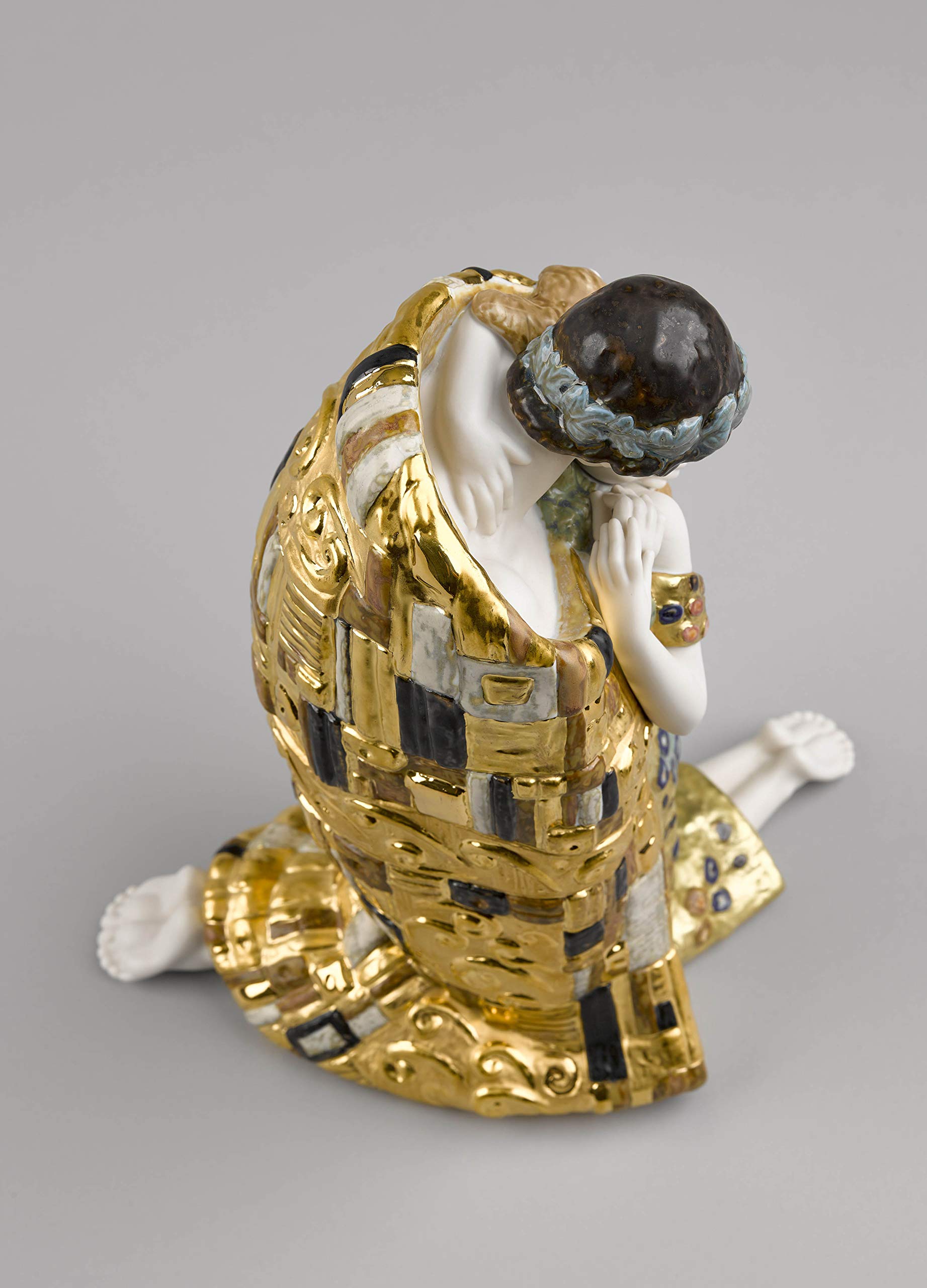 Lladró Alta Porcellana Bacio di Klimt scultura oro