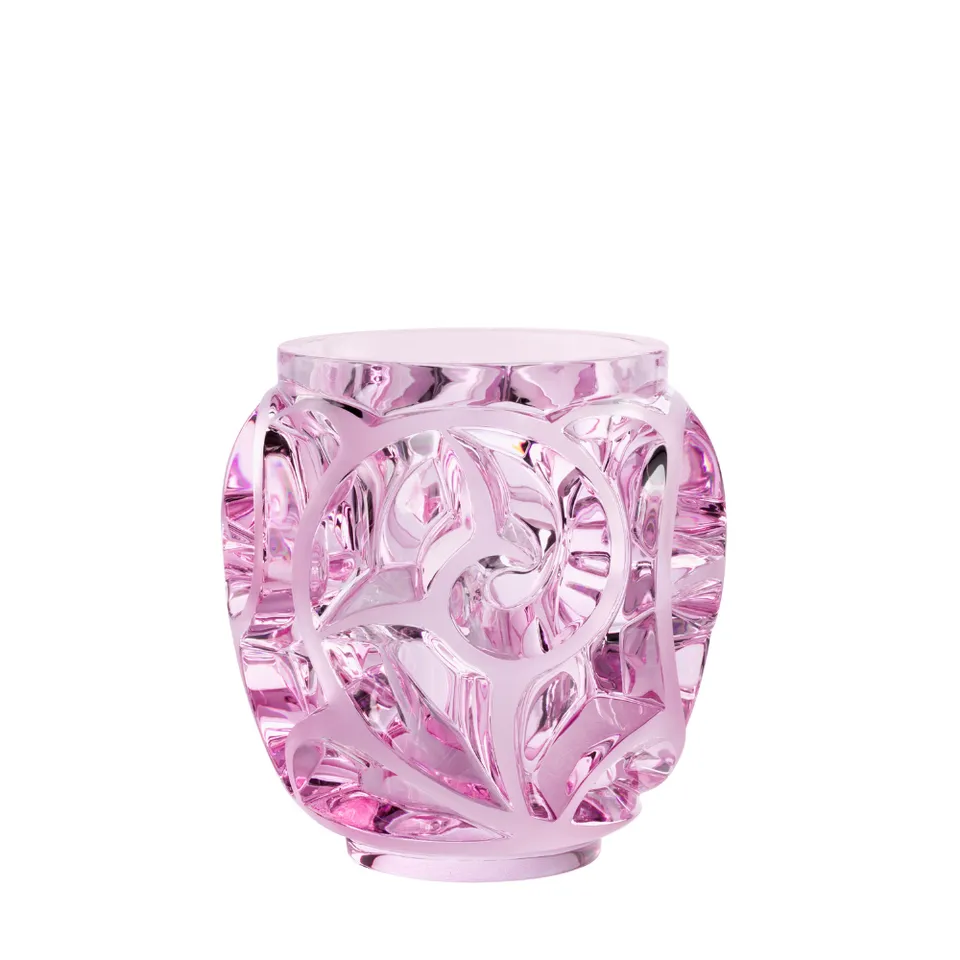 Lalique Tourbillons Vaso cristallo rosa taglia M