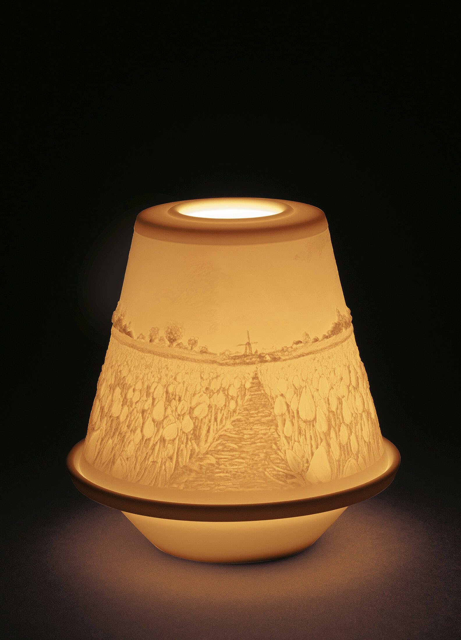 Lladró Litofania Tulipani statuetta luminosa porcellana
