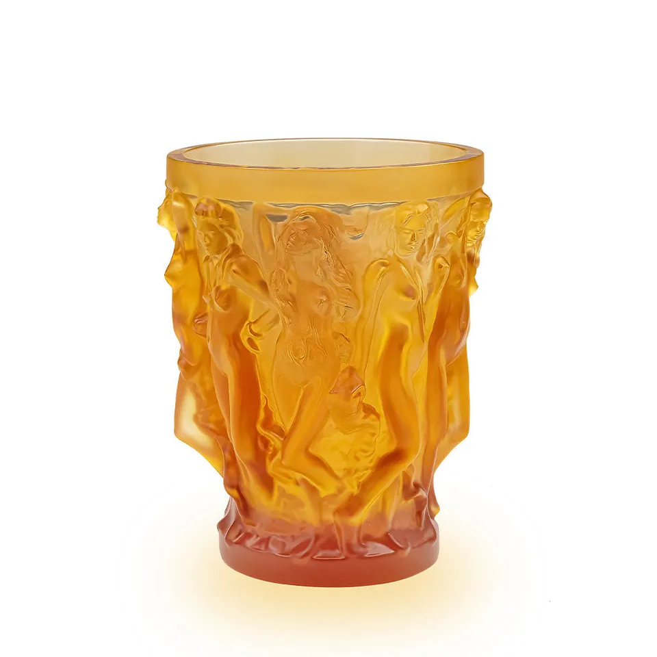 Lalique Sirènes vaso artistico cristallo ambra taglia M