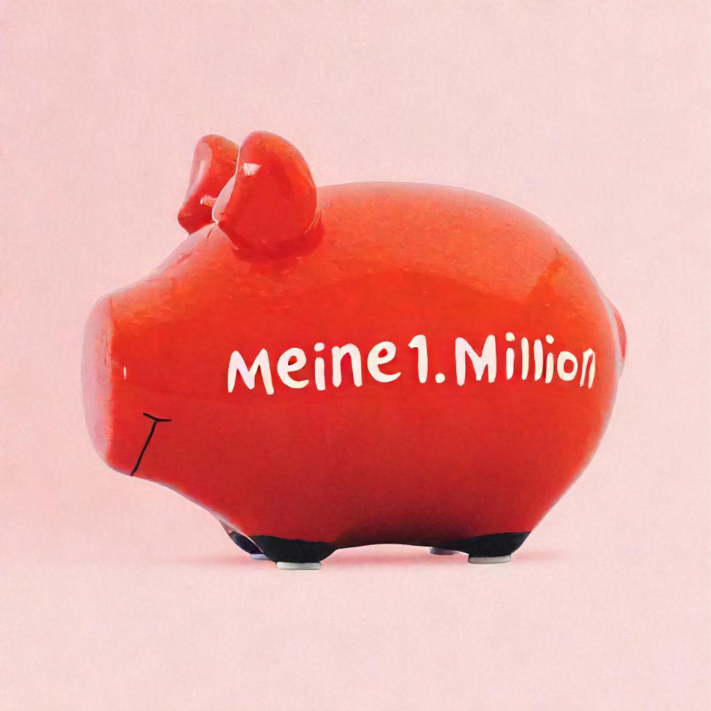 Sparschwein Meine 1. Million salvadanaio maialino rosso piccolo
