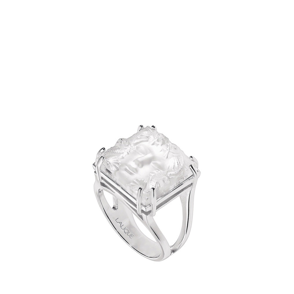 Lalique Aréthuse Anello Argento Cristallo Incolore