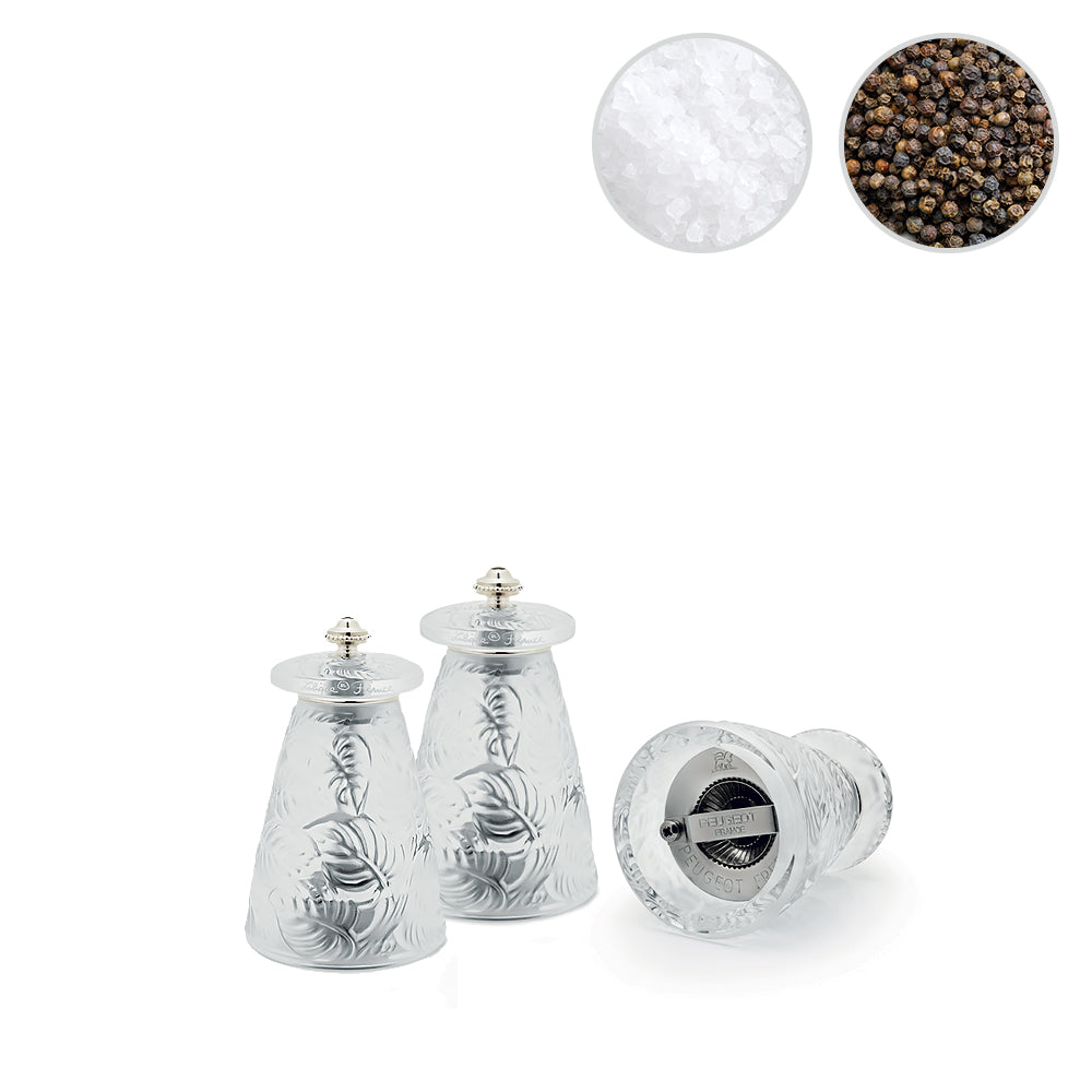 Lalique Feuilles set 2 macinapepe e macinasale cristallo incolore