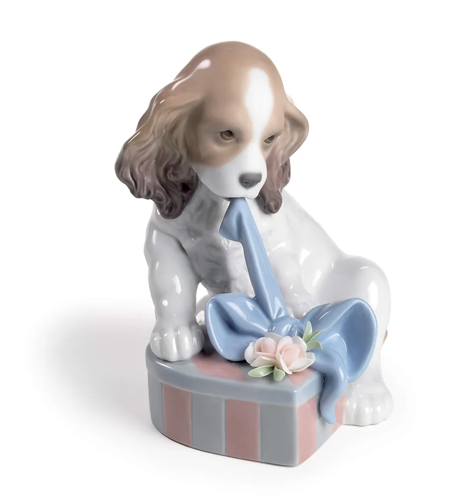 Lladró Sculture Sono Impaziente figurina porcellana cane fatto a mano