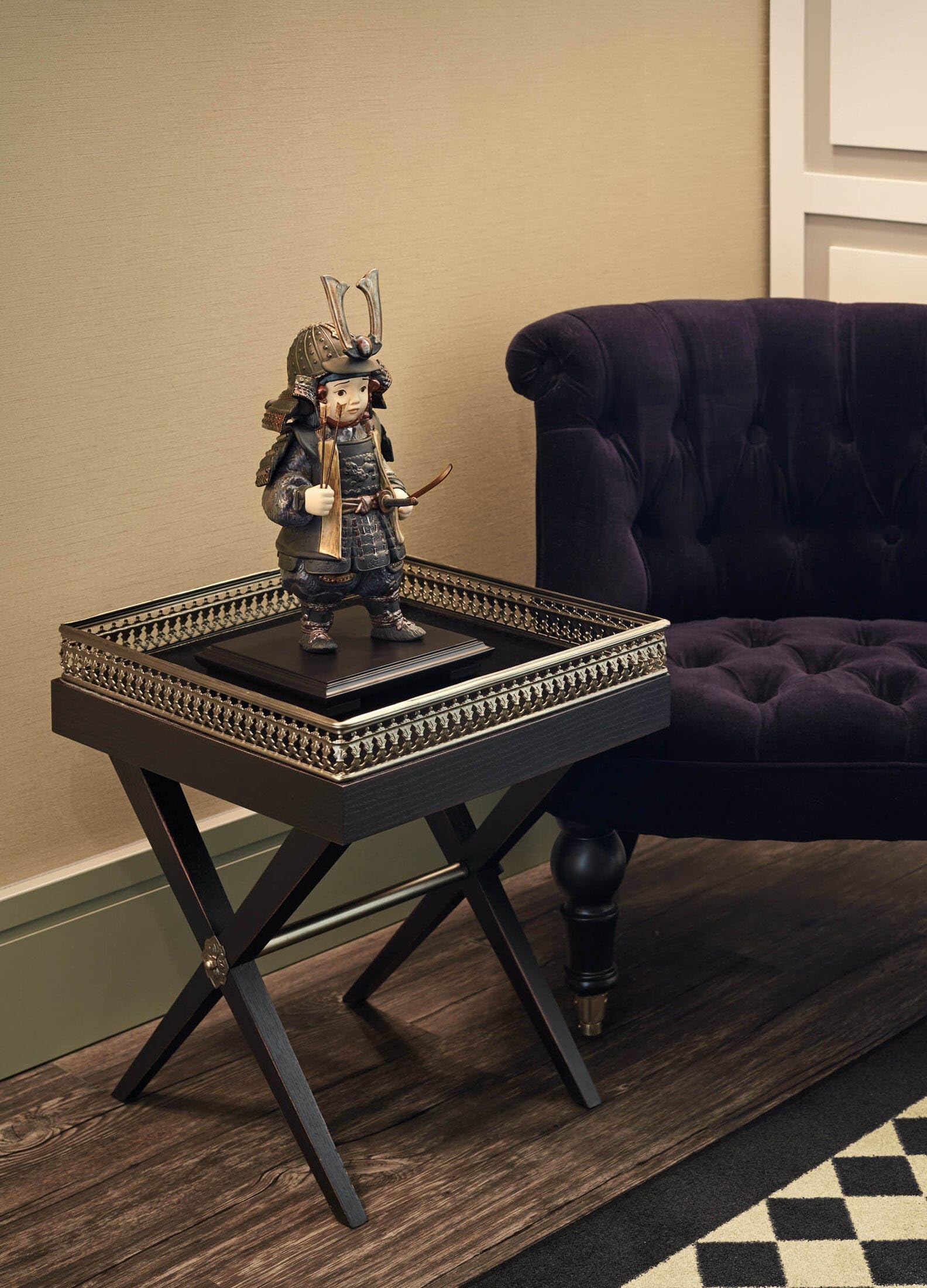 Lladró Sculture Bambino Samurai statuetta marrone
