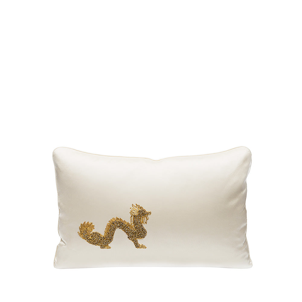 Lalique Dragon cuscino ricamato con perline taglia unica
