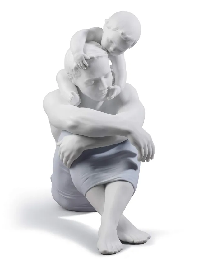 Lladró Sculture Ti voglio bene papà figurina padre figlio