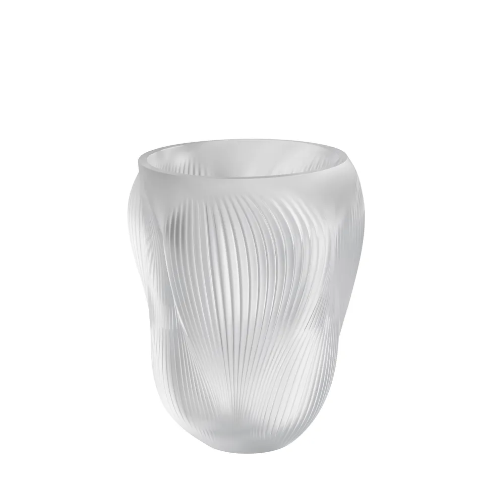 Lalique Alizé vaso grande L cristallo motivo drappeggio