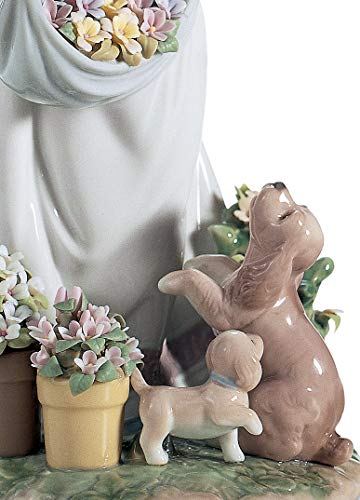 Lladró Sculture Coccole in Giardino figurina porcellana bimba fiori