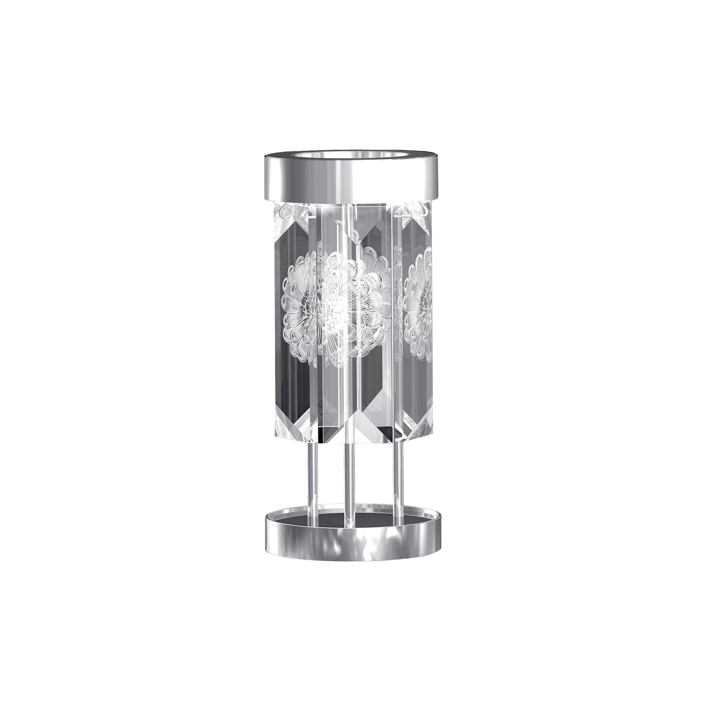 Lalique Serene Dahlia 6 Prismi Lampada da Tavolo Cristallo