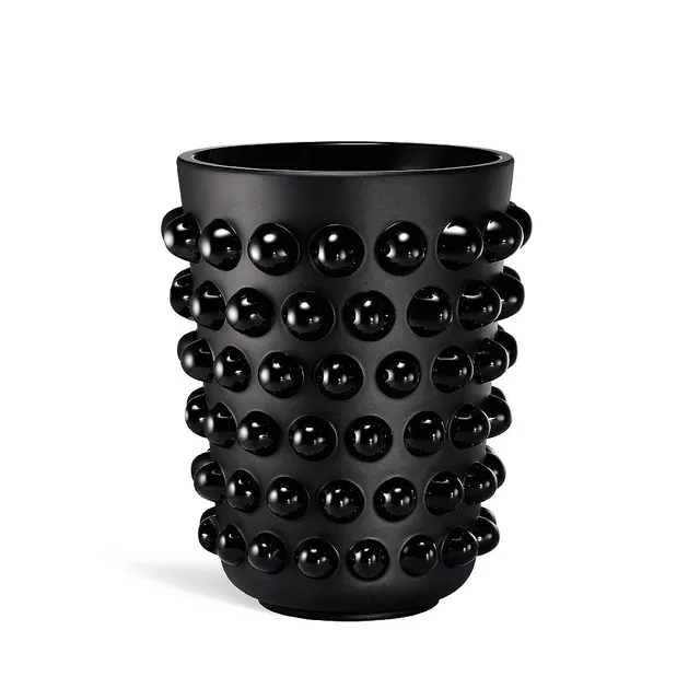 Lalique Mossi vaso cristallo nero taglia XXL