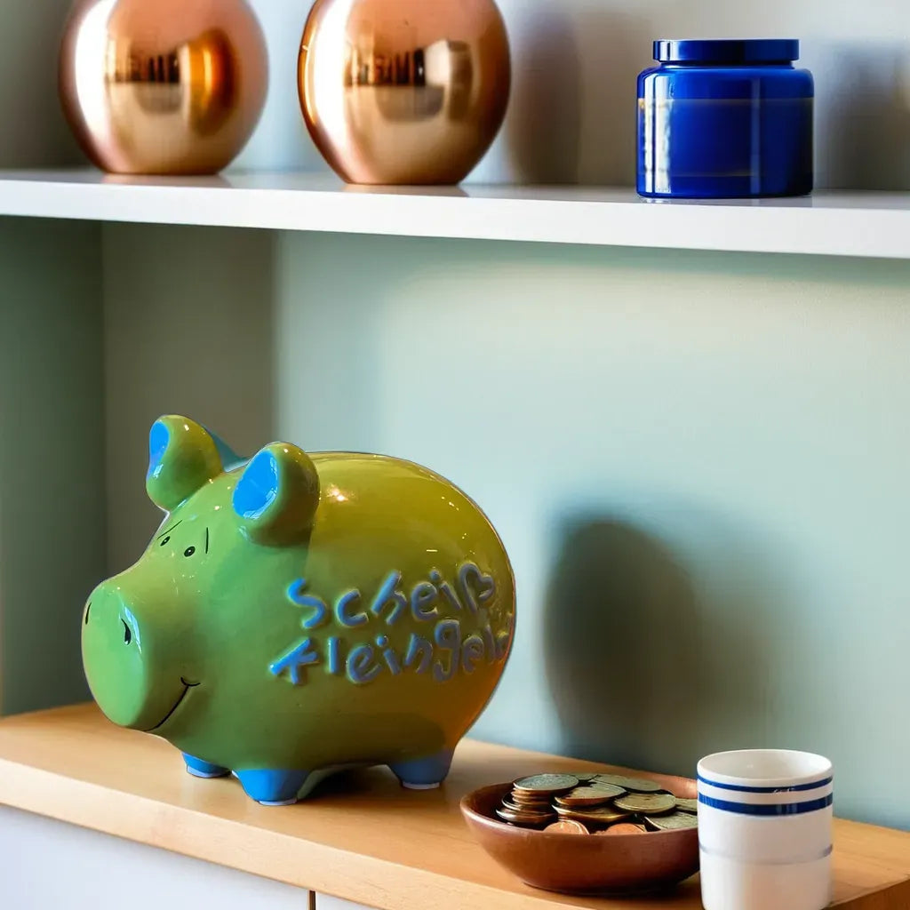 Sparschwein Company Scheiß Kleingeld salvadanaio maiale piccolo verde