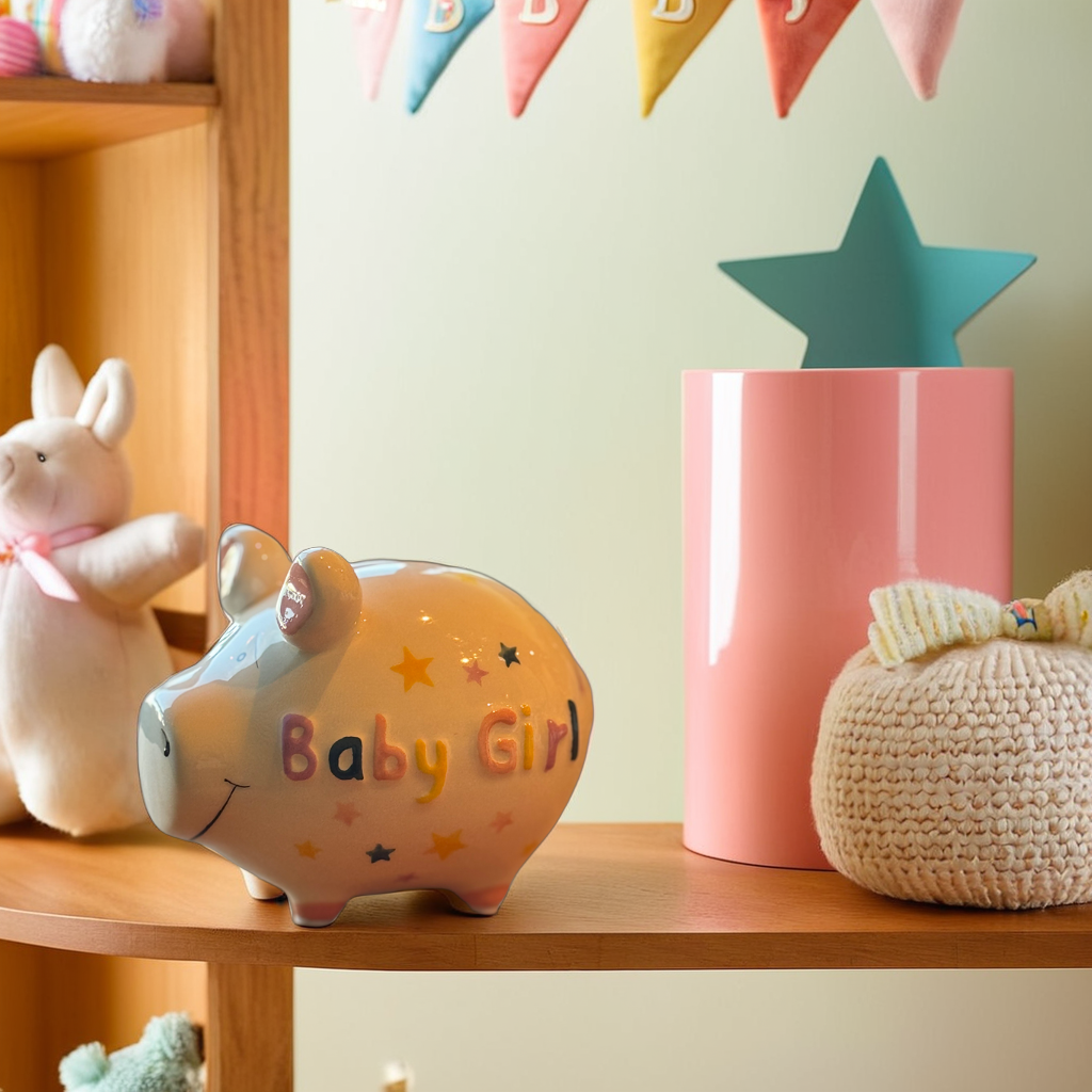 Sparschwein Kleinschweine Baby Girl salvadanaio ceramica stella