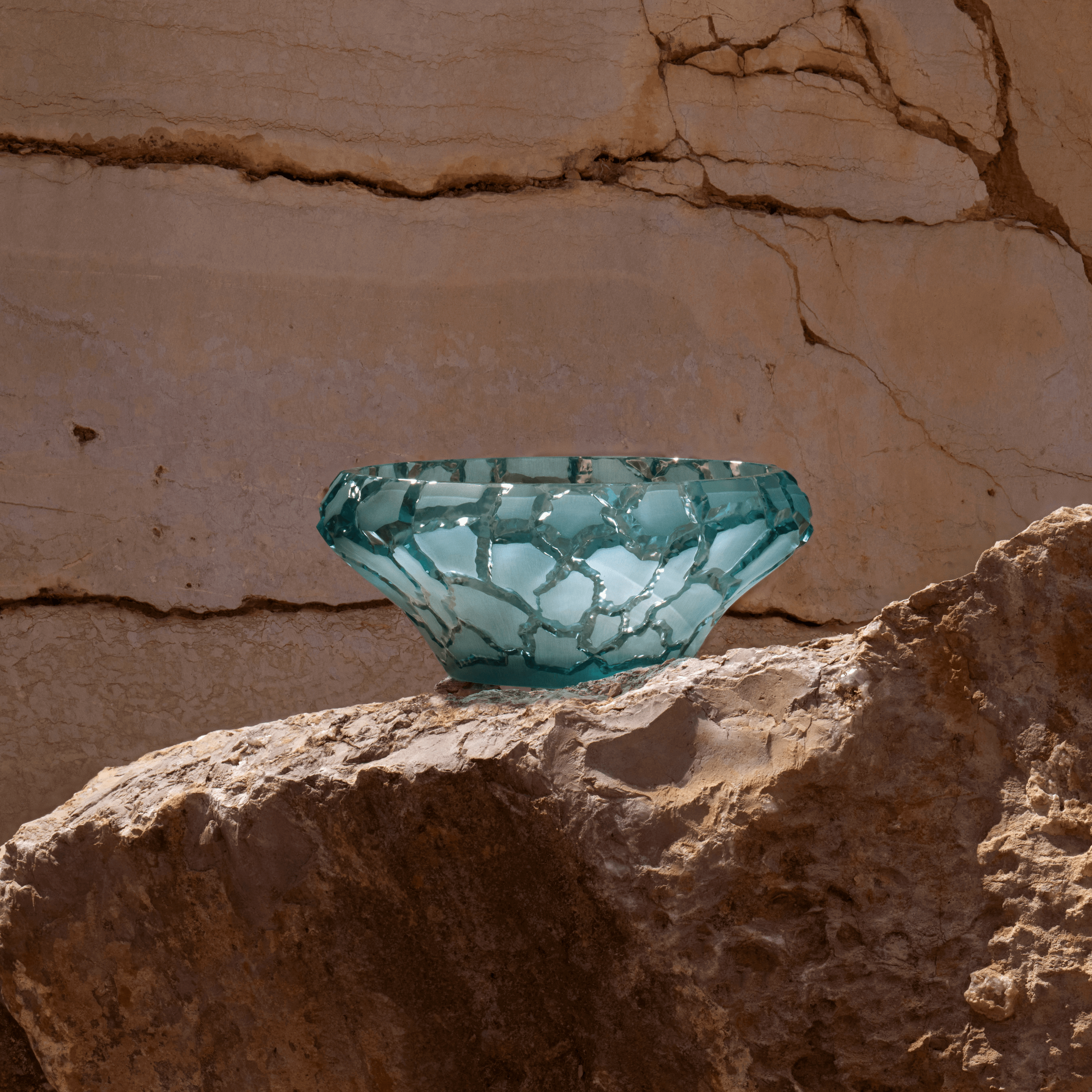 René Lalique Caldera coppa cristallo blu Persepolis