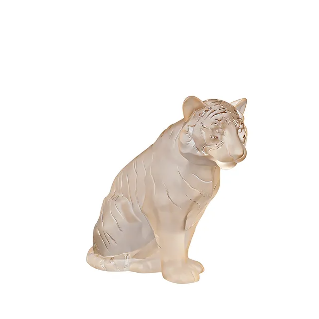 Lalique Tigre scultura seduta cristallo taglia L