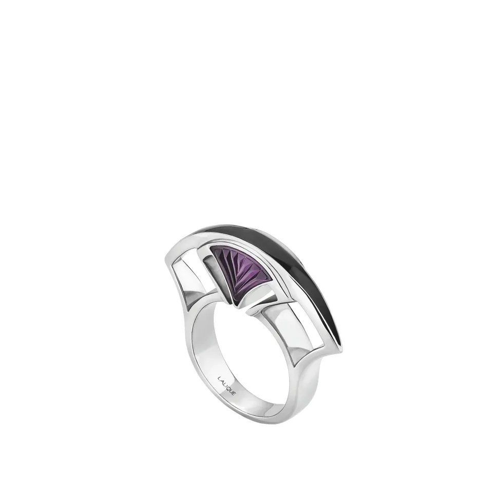 Lalique Jewellery Larcade Anello Argento Viola Taglia 51