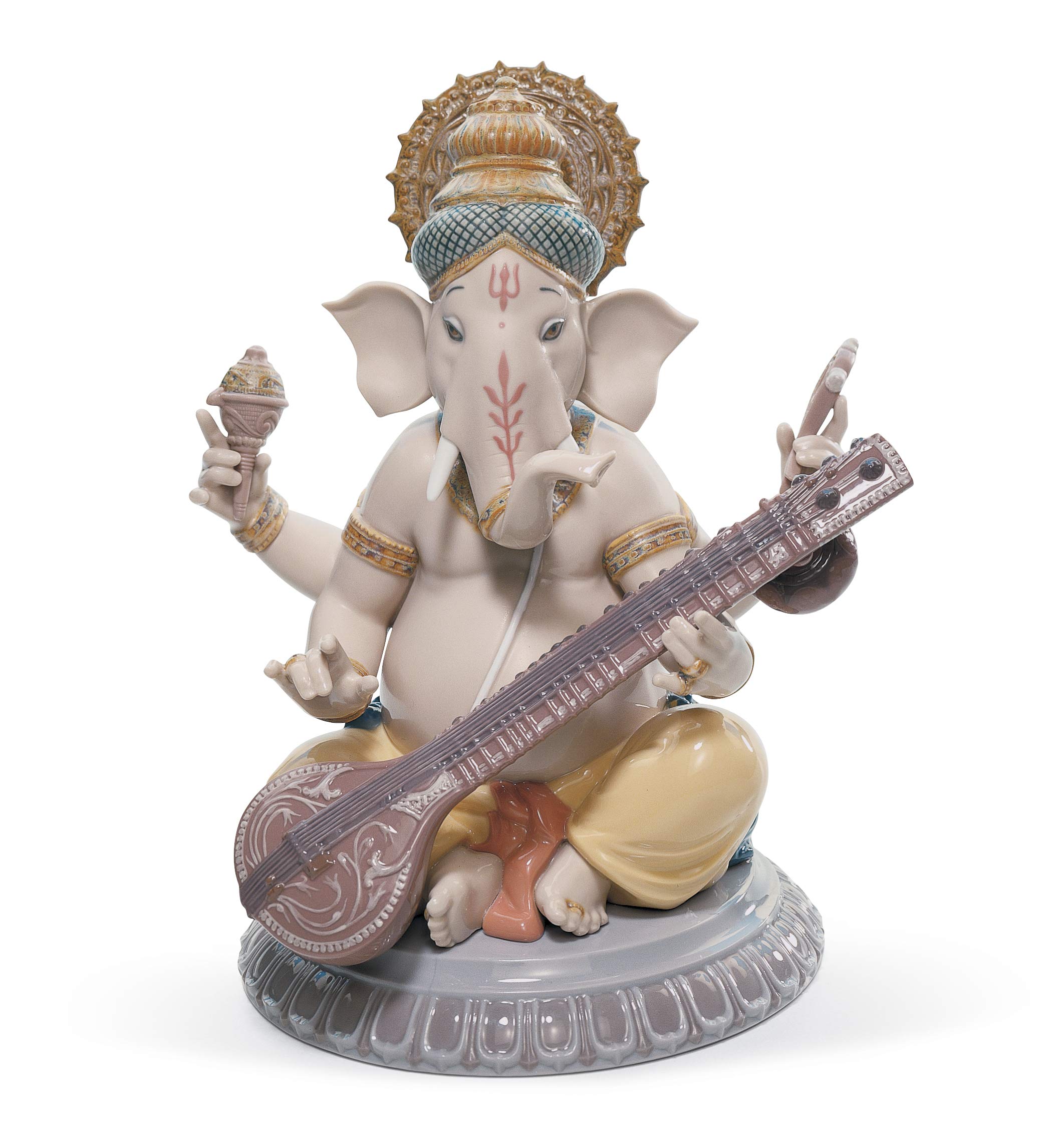 Lladró Sculture Ganesha con Veena statua ganesha porcellana