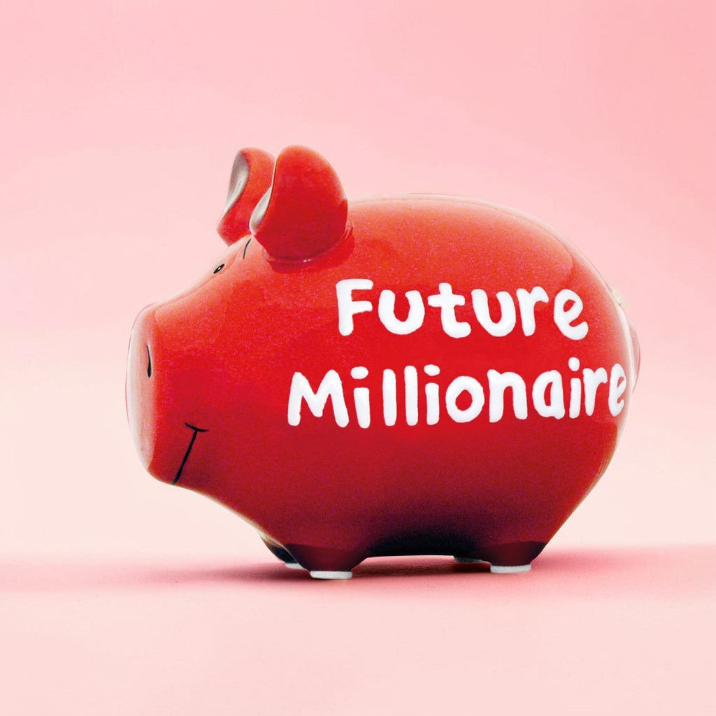 Sparschwein Company Future Millionaire salvadanaio maialino rosso