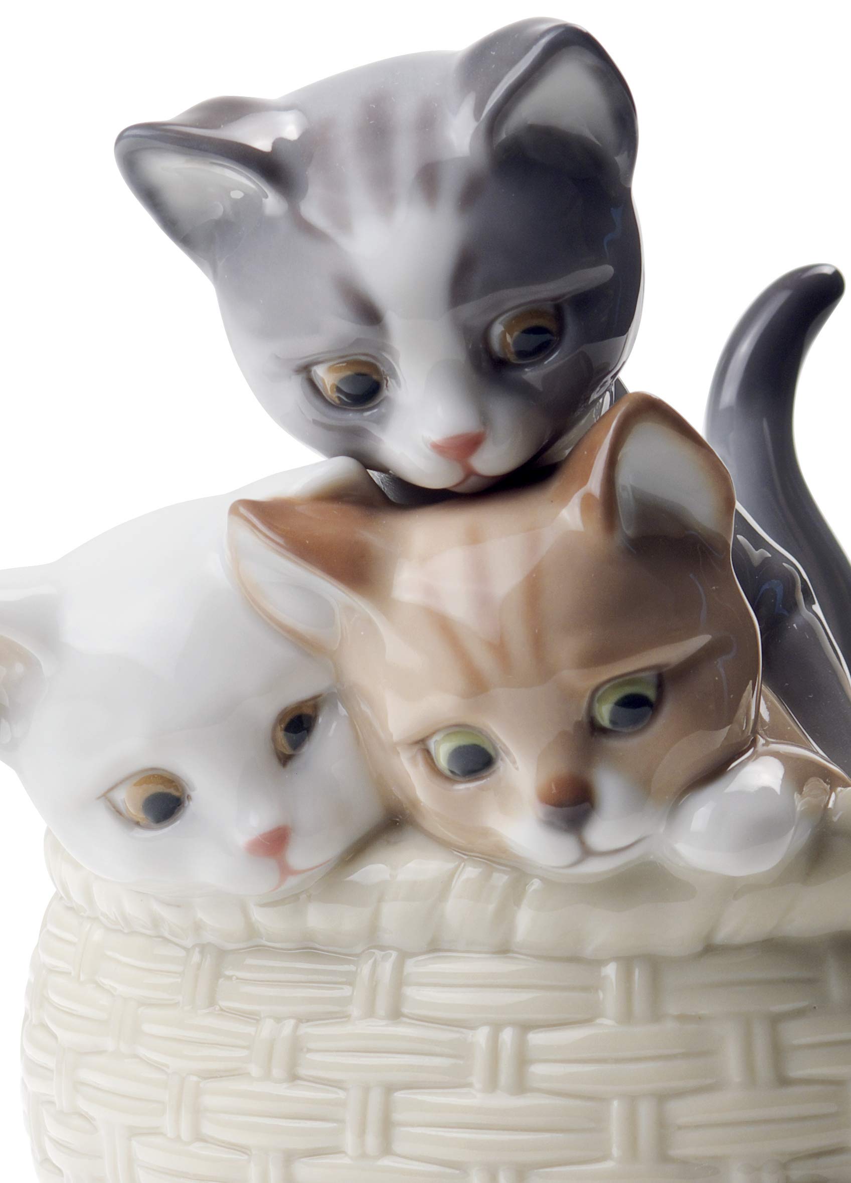 Lladró Sculture Gattini Curiosi figurina porcellana lucida