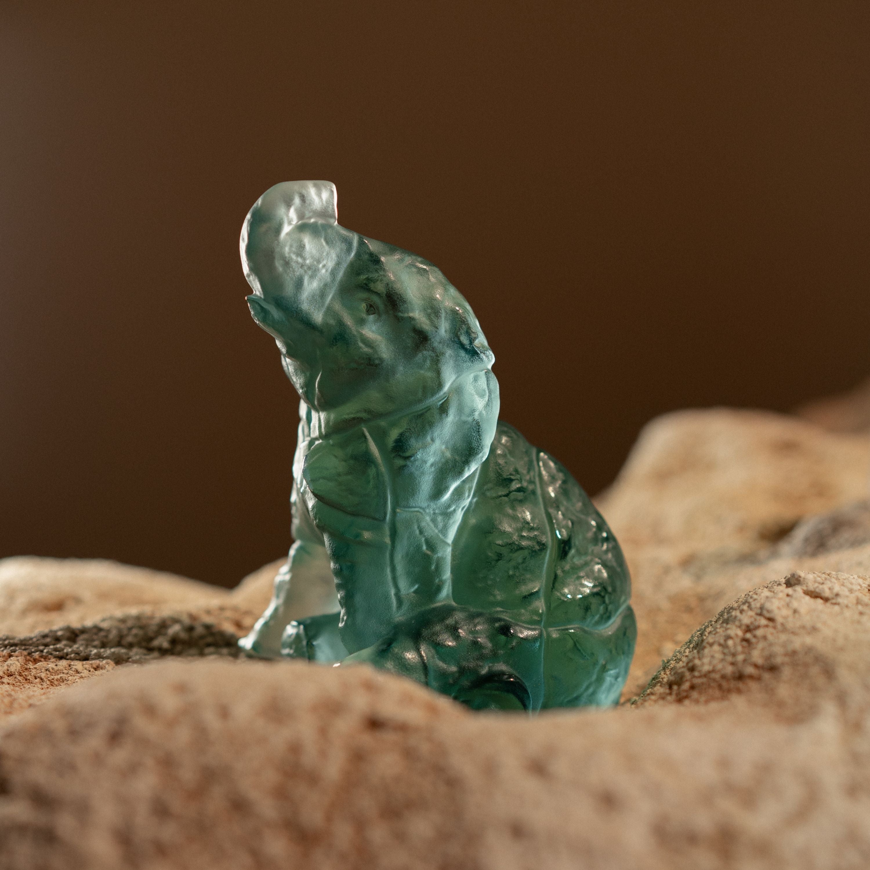 René Lalique Baby Elephant scultura elefantino blu Persepolis