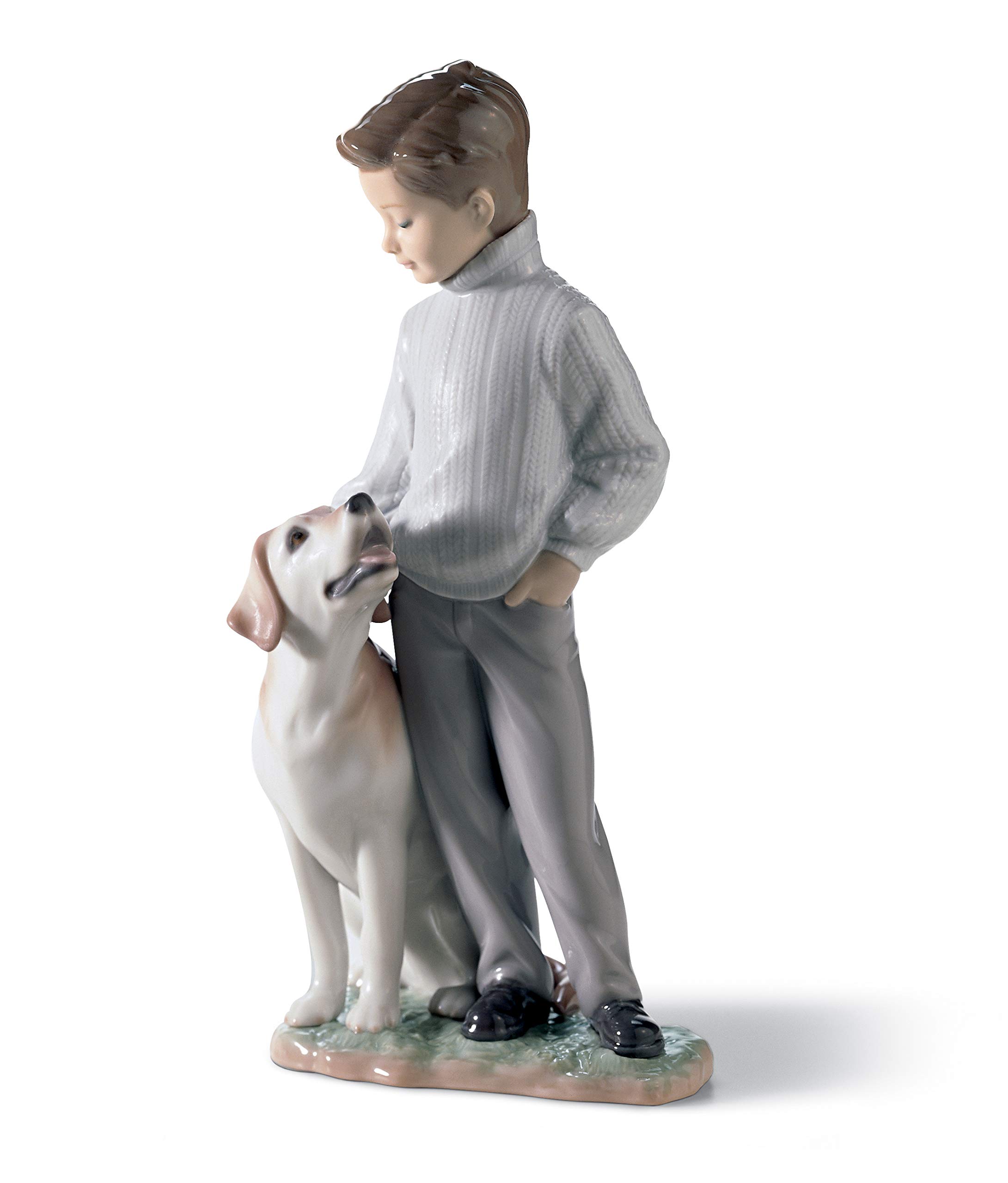 Lladró Sculture Amico Fedele Figurina Bambino Cane