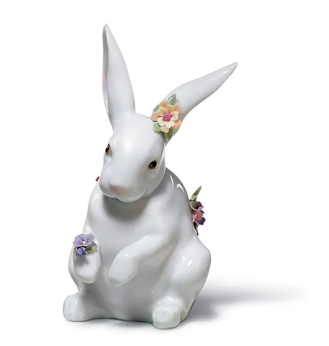 Lladró Sculture Coniglietto con Fiori figura coniglio porcellana
