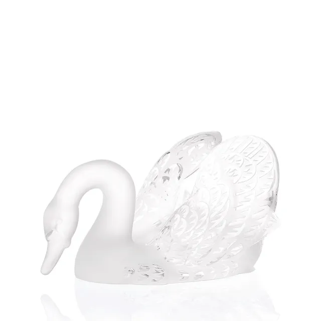 René Lalique Cigno scultura cristallo testa bassa
