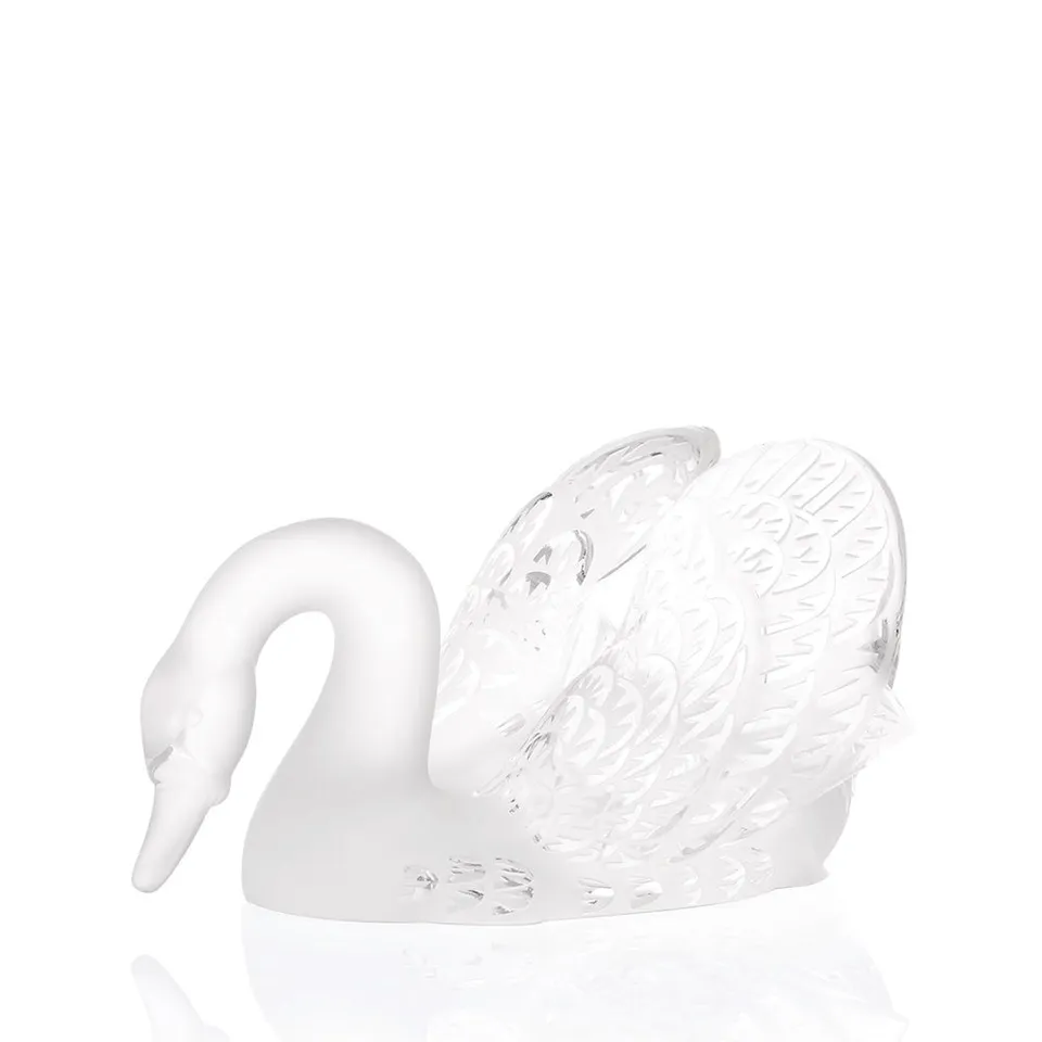 René Lalique Cigno scultura cristallo testa bassa