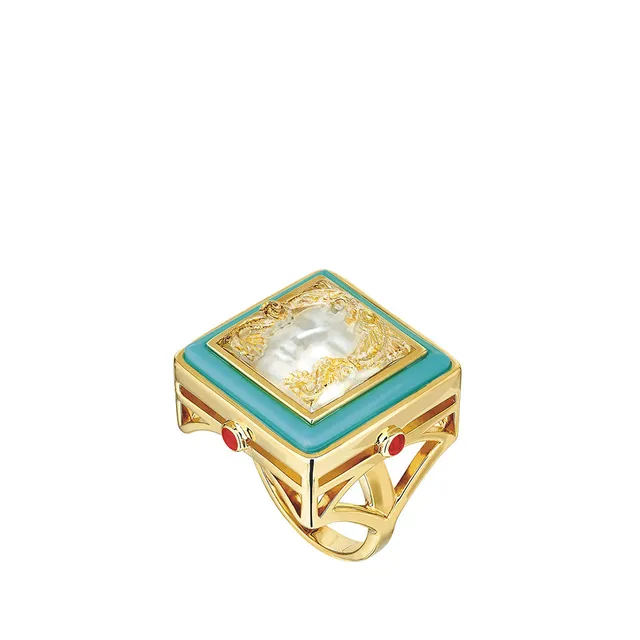 René Lalique Aréthuse Anello ottone dorato misura 51