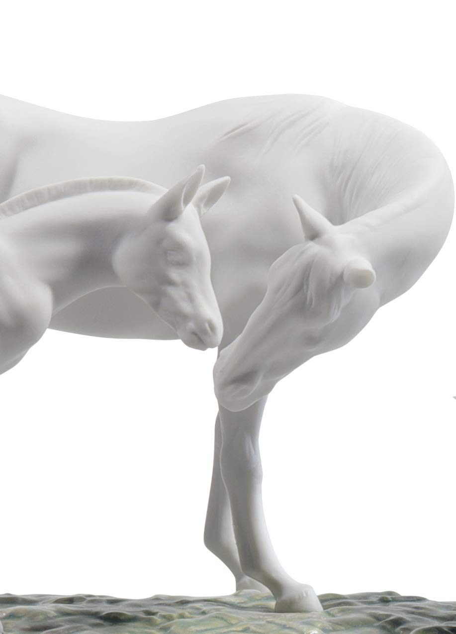 Lladró Alta Porcellana Cavalli nel Prato scultura cavalli