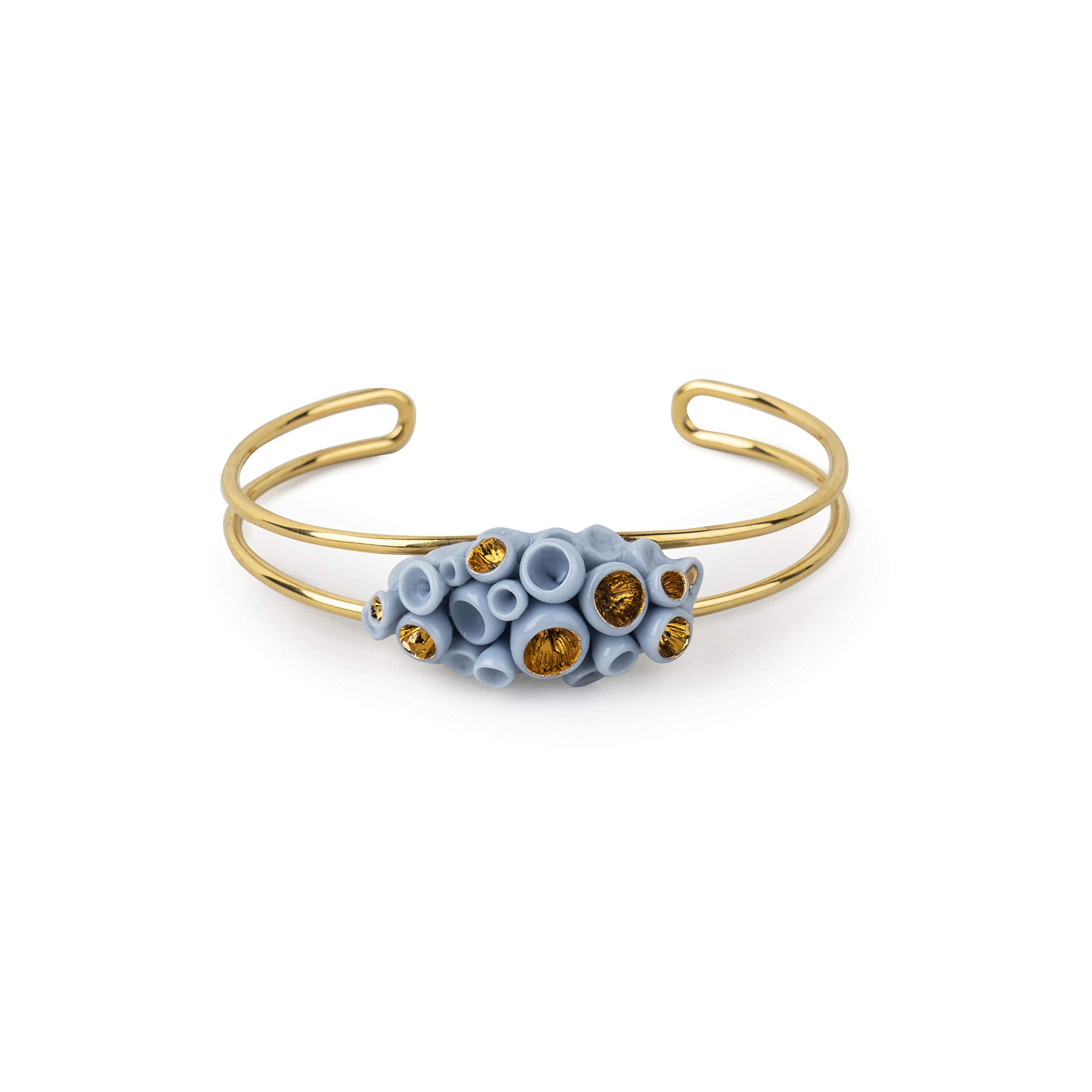 Lladró Gioielli Coral Reef braccialetto porcellana azzurro oro