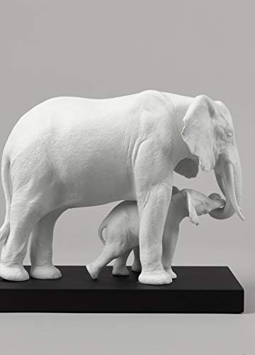 Lladró Alta Porcellana Elefanti Indicando la via scultura bianco