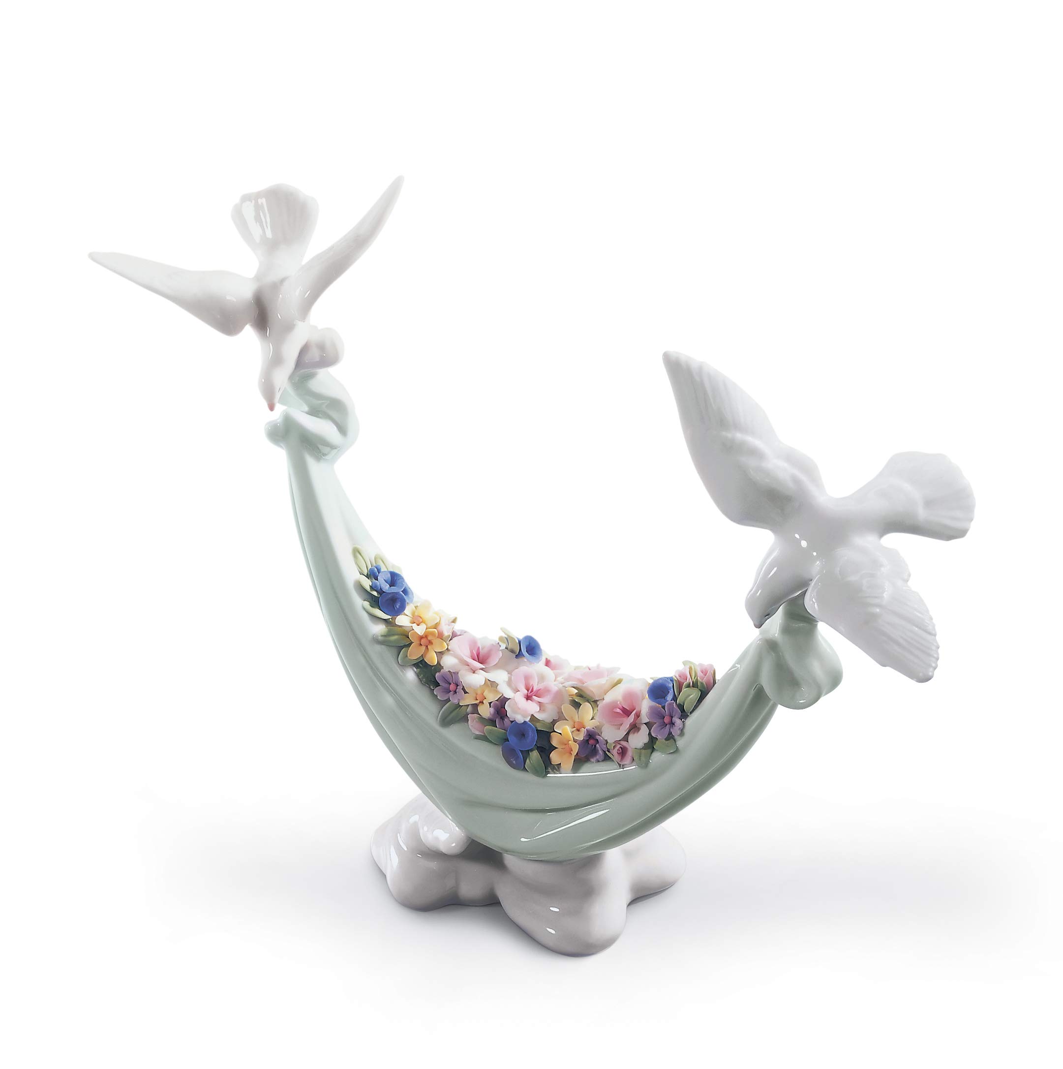 Lladró Sculture Fiori Dal Cielo figurina porcellana colombe