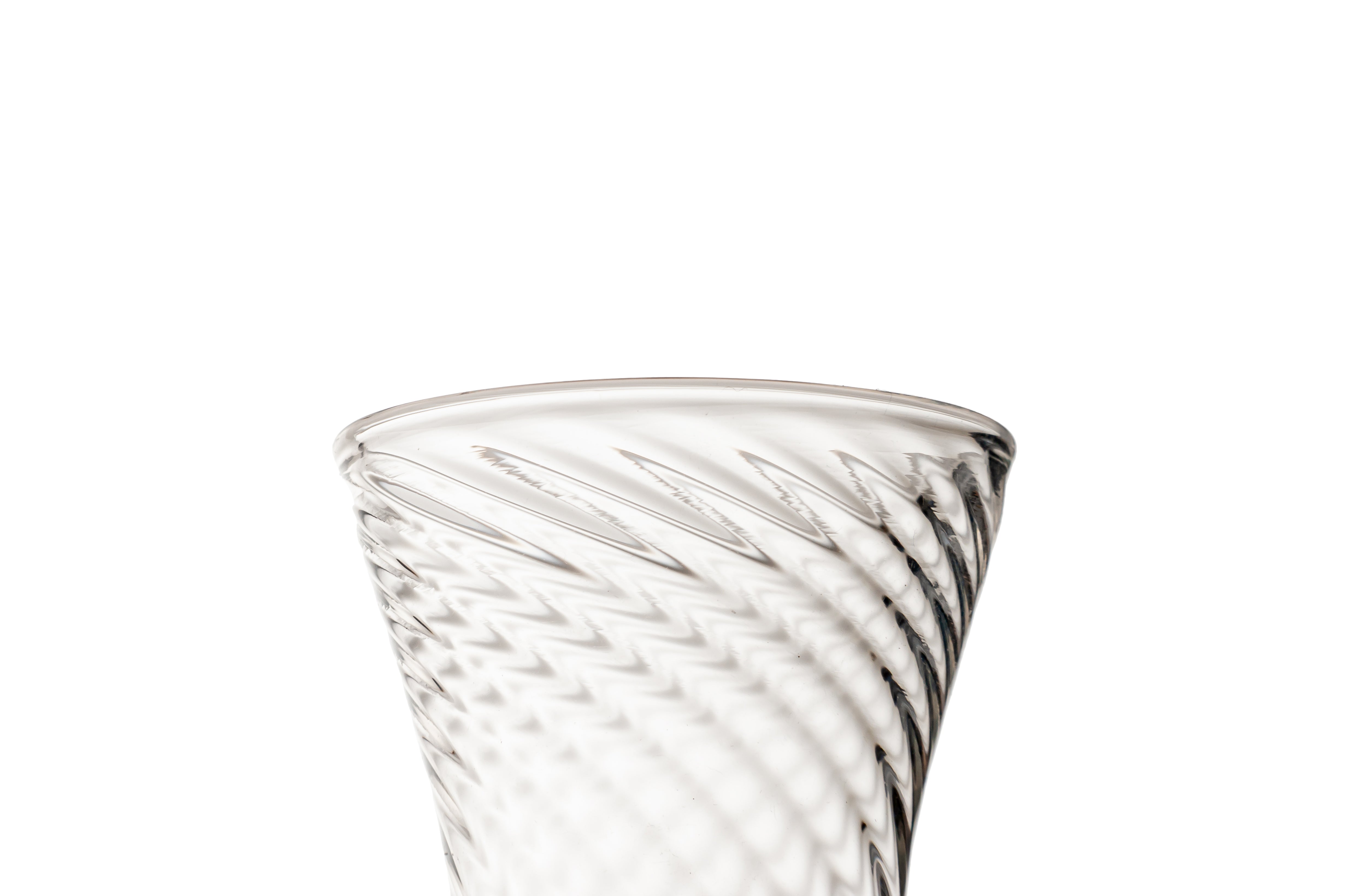 Vaporetto Rasentin bicchierino Murano vetro rigadin 6 cm
