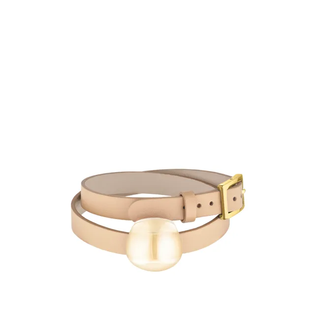 René Lalique Cabochon bracciale pelle taglia unica