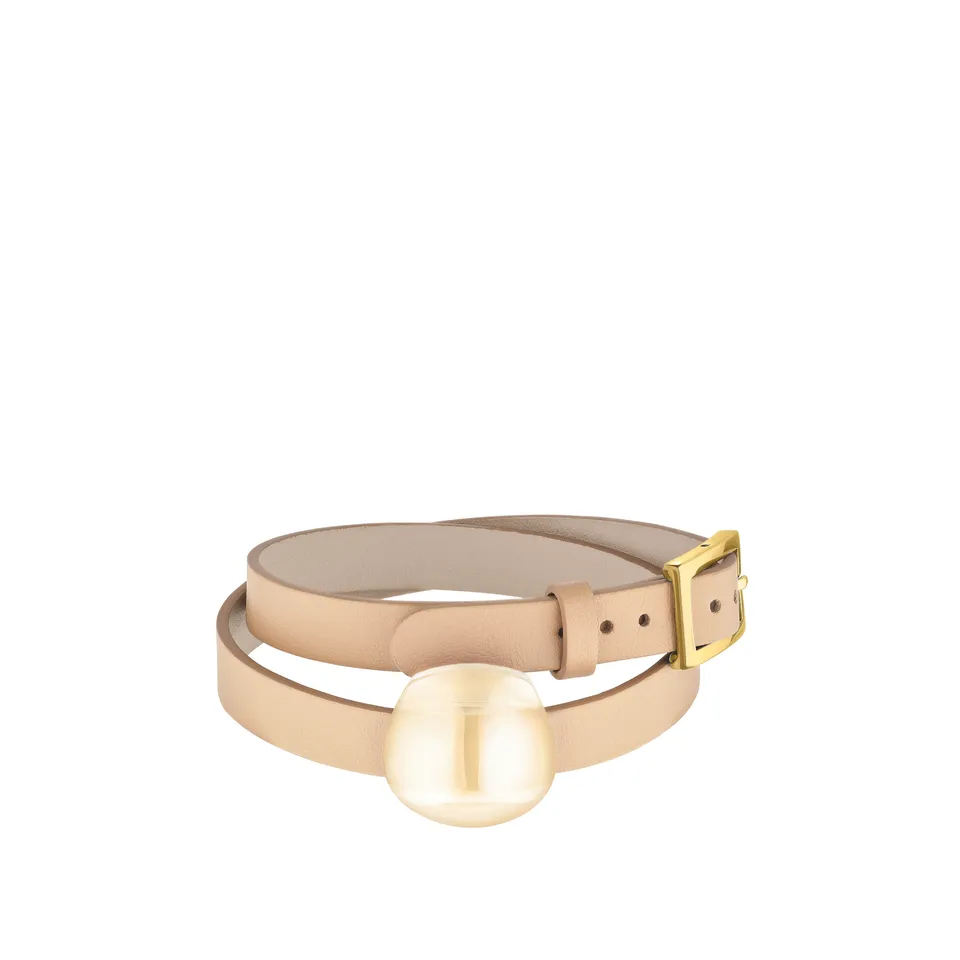 René Lalique Cabochon bracciale pelle taglia unica