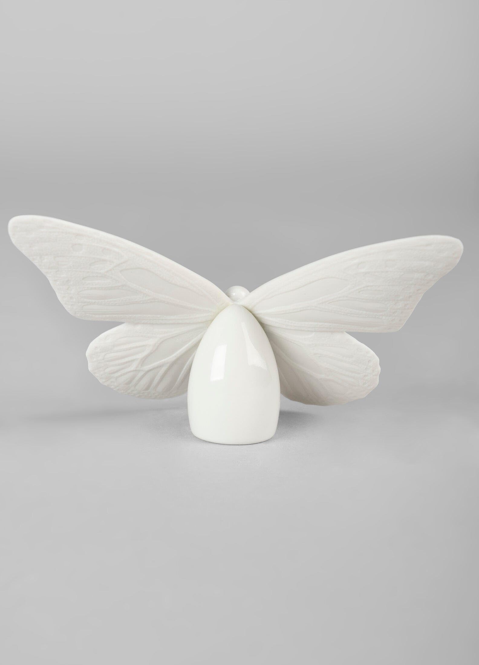 Lladró Farfalla figurina porcellana oro lucido e bianco