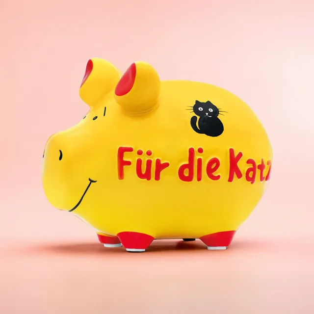 Sparschwein Kleinschweine Für die Katz salvadanaio piccolo giallo