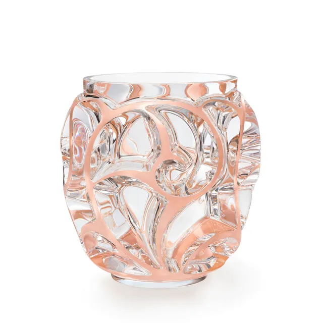 Lalique Tourbillons Vaso XXL Cristallo Patina Corallo