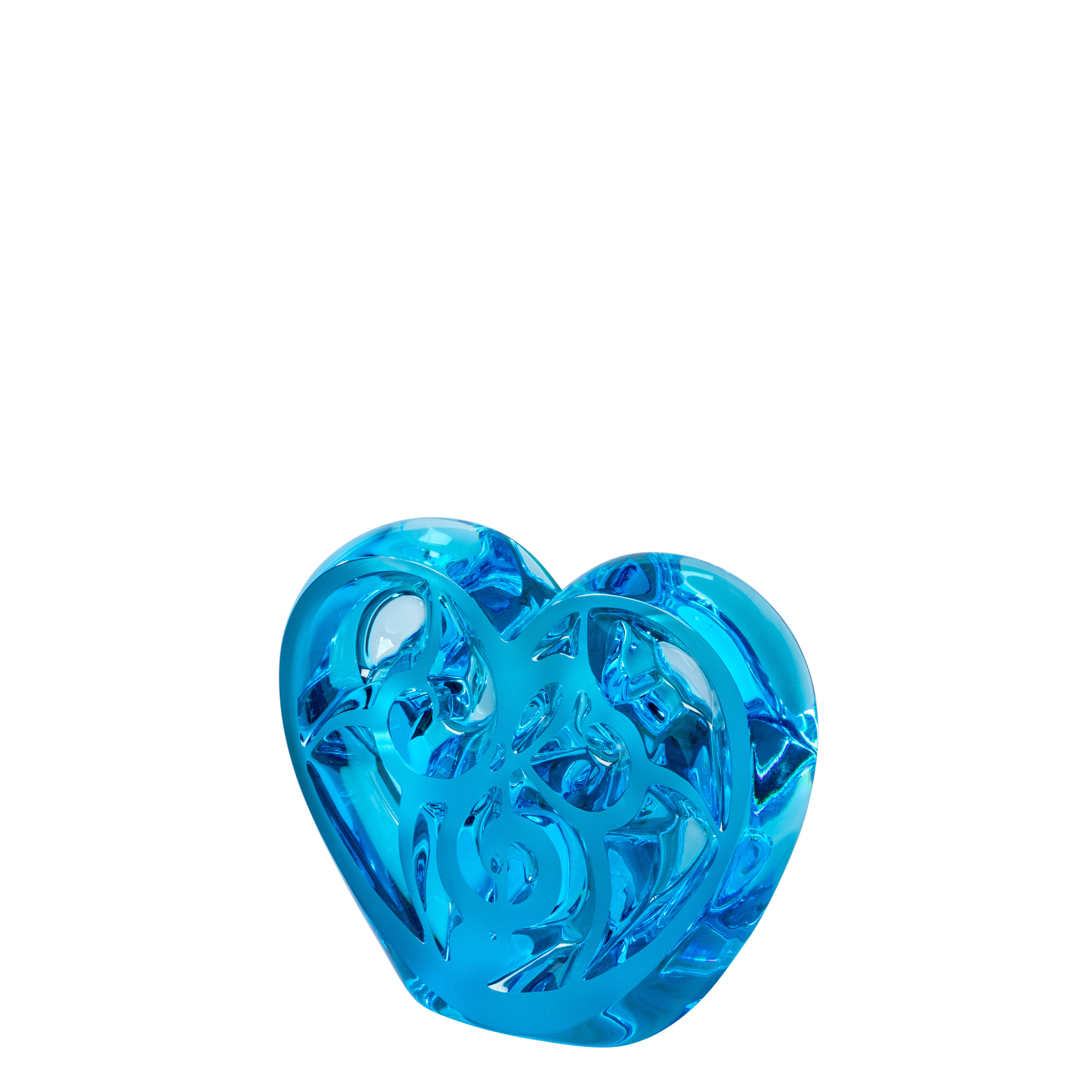 Lalique Music is Love scultura cuore cristallo blu