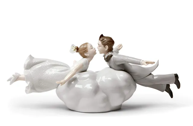 Lladró Amore nell'Aria figurina coppia porcellana fatta a mano