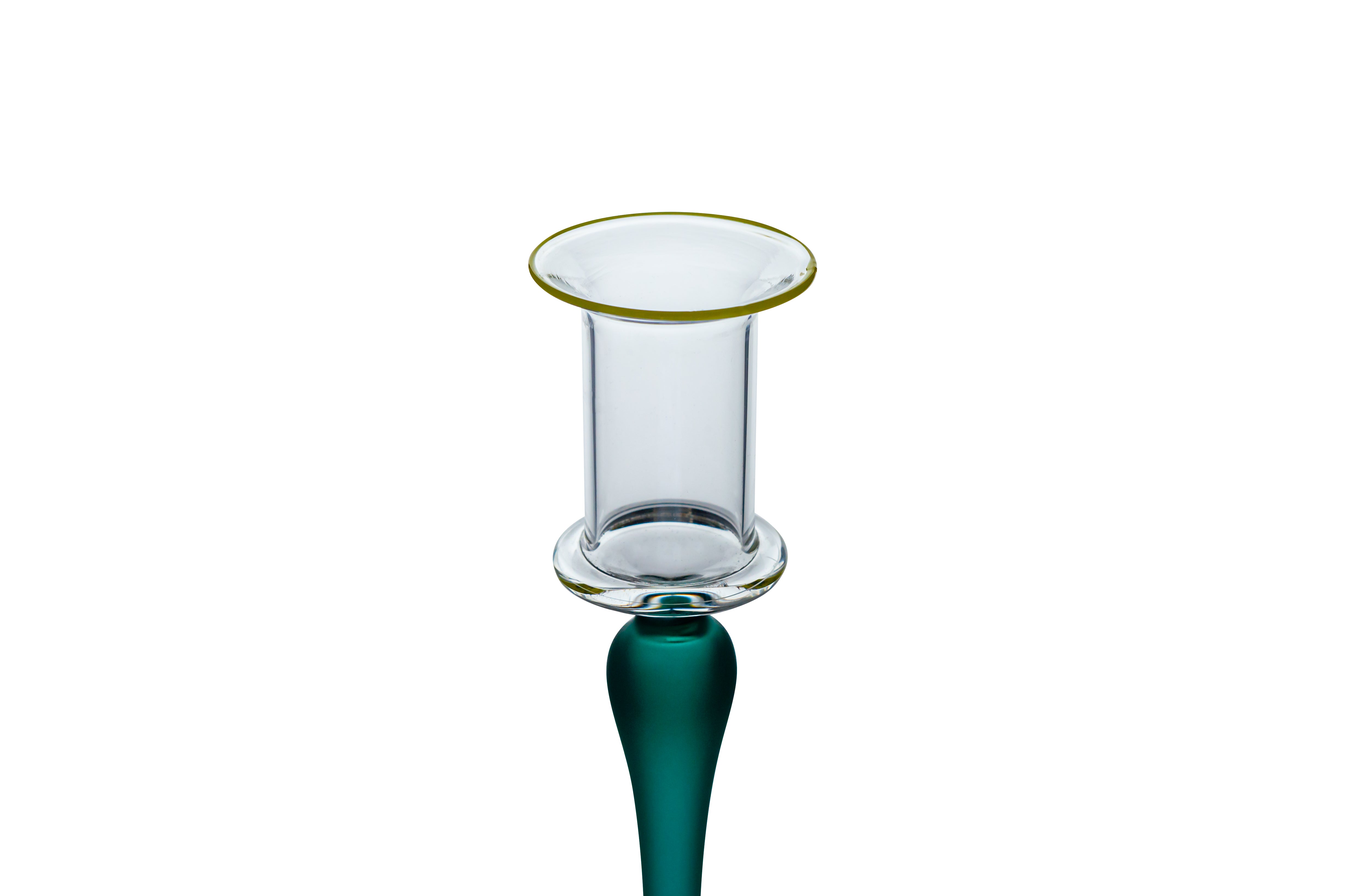 Vaporetto Luce candeliere vetro borosilicato verde 22 cm