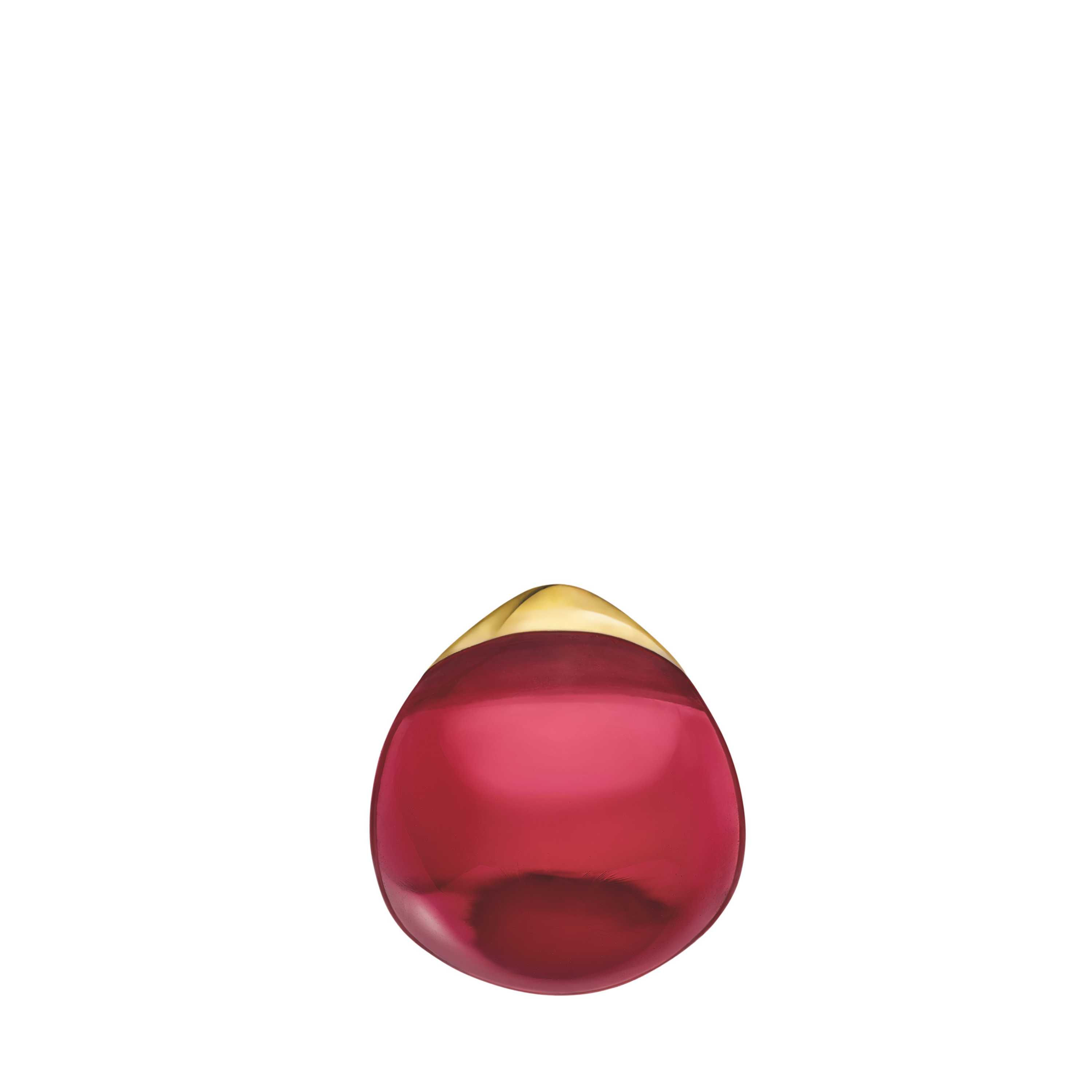 René Lalique Cabochon orecchini ottone oro 18K rossi