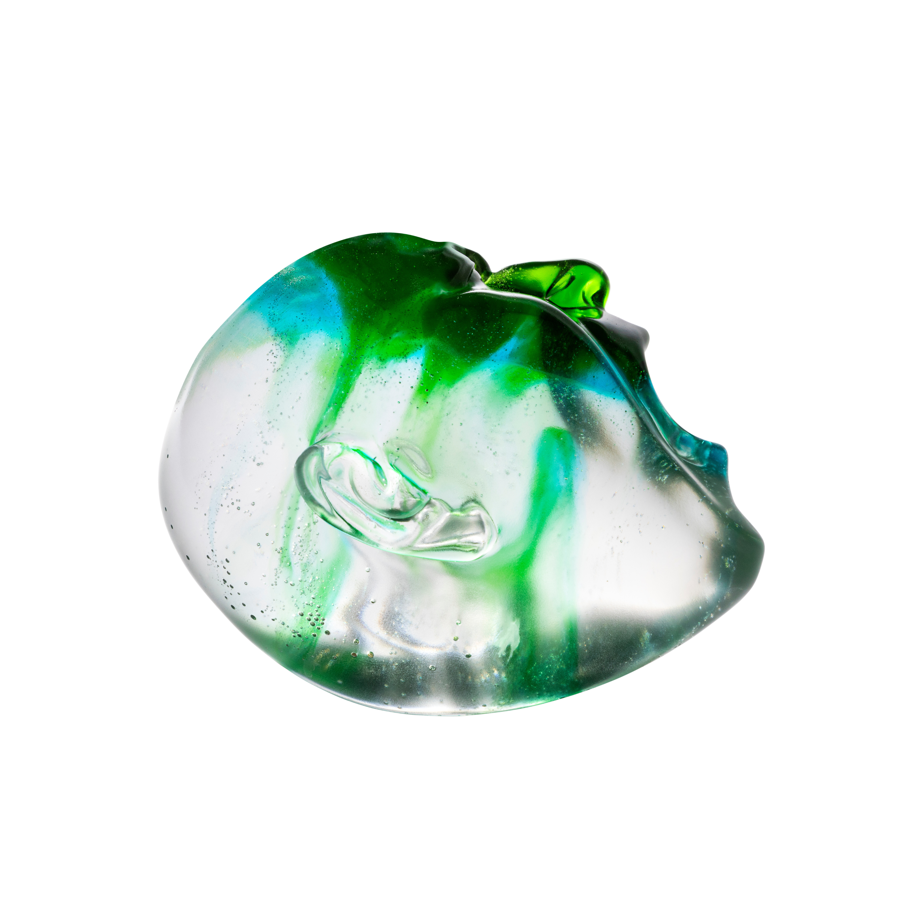 Lalique Yawning Man Scultura Cristallo Verde Taglia L