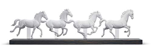 Lladró Sculture Figurina Gruppo Cavalli bianco porcellana