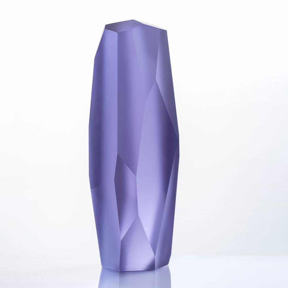 Lalique Art Rockstone 40 scultura cristallo blu Levy